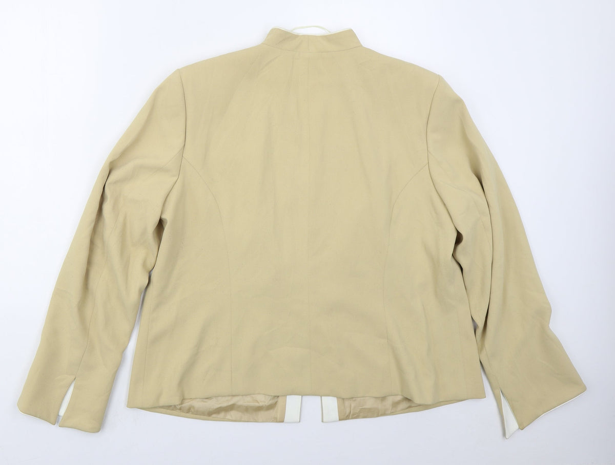Roman Womens Beige   Jacket  Size 22  Hook & Eye