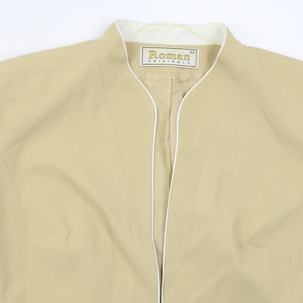 Roman Womens Beige   Jacket  Size 22  Hook & Eye