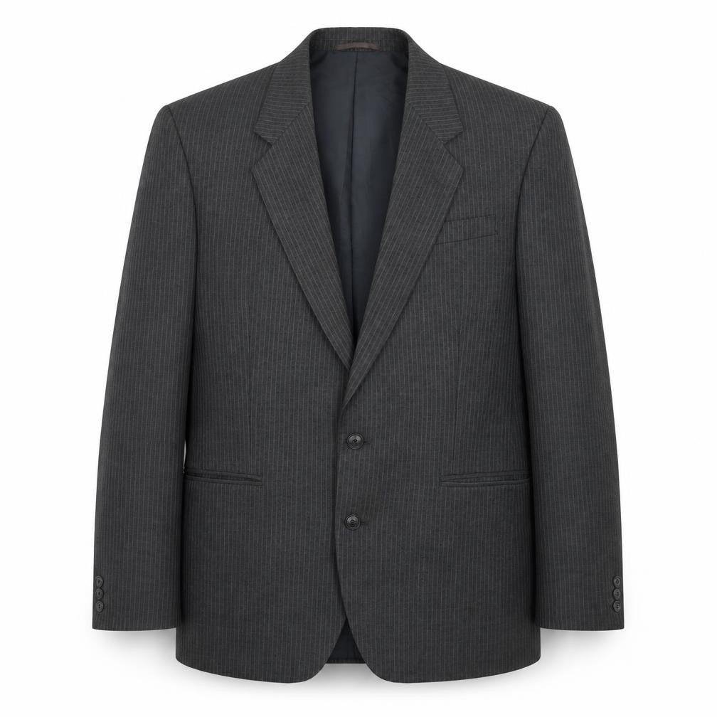 C&A Mens Grey Striped Polyester Jacket Suit Jacket Size 42