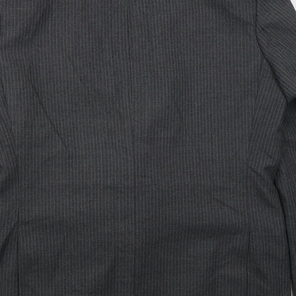 C&A Mens Grey Striped Polyester Jacket Suit Jacket Size 42