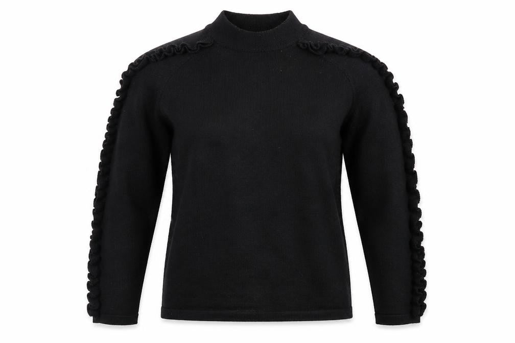 Matalan Womens Black Mock Neck  Polyester Pullover Jumper Size 10