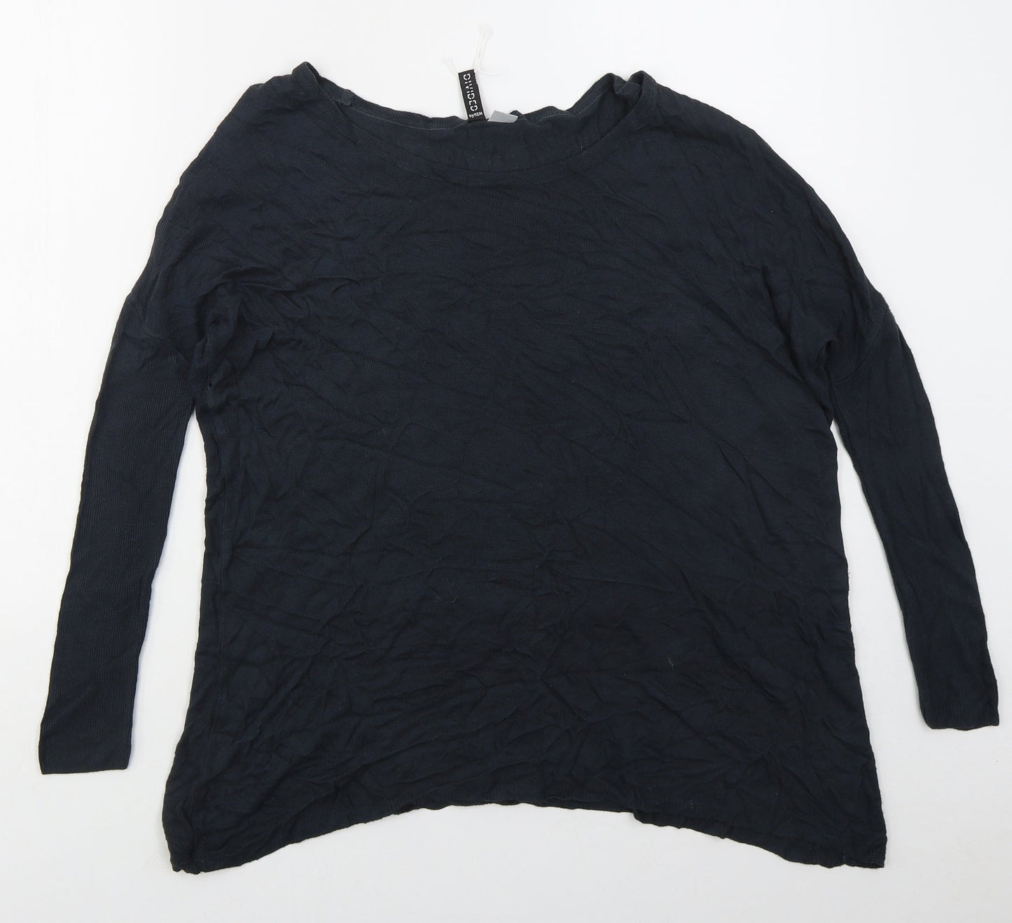 H&M Womens Blue Boat Neck  Viscose Pullover Jumper Size 8
