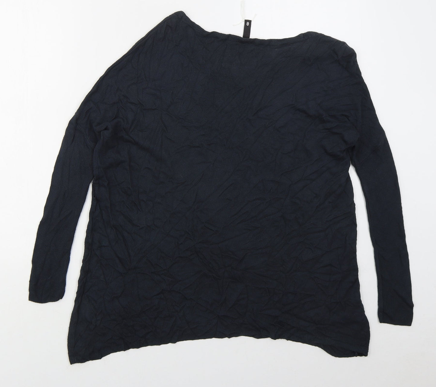 H&M Womens Blue Boat Neck  Viscose Pullover Jumper Size 8