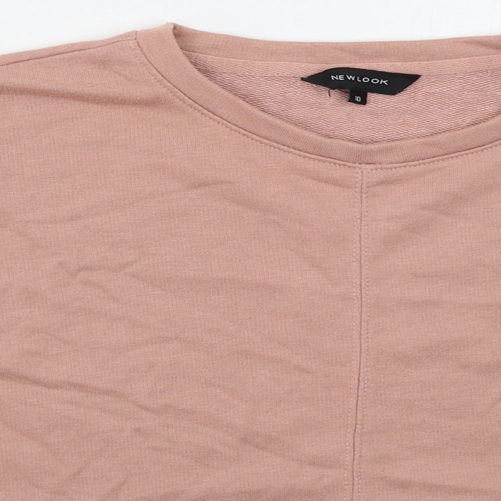 New Look Womens Pink  Cotton Pullover Sweatshirt Size 10  Pullover
