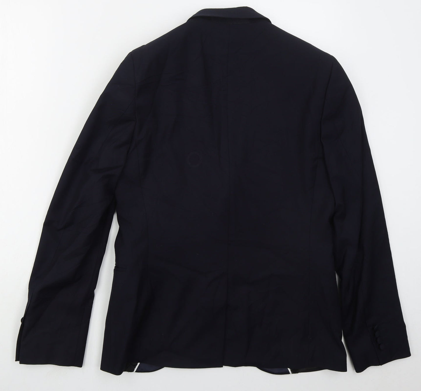Topman Mens Blue  Polyester Jacket Suit Jacket Size 38