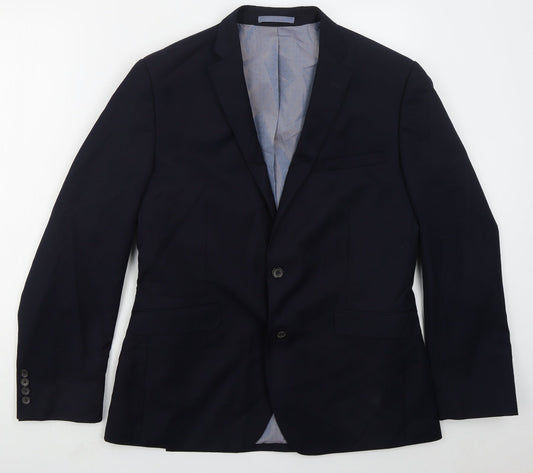 Burton Mens Blue  Polyester Jacket Suit Jacket Size 42