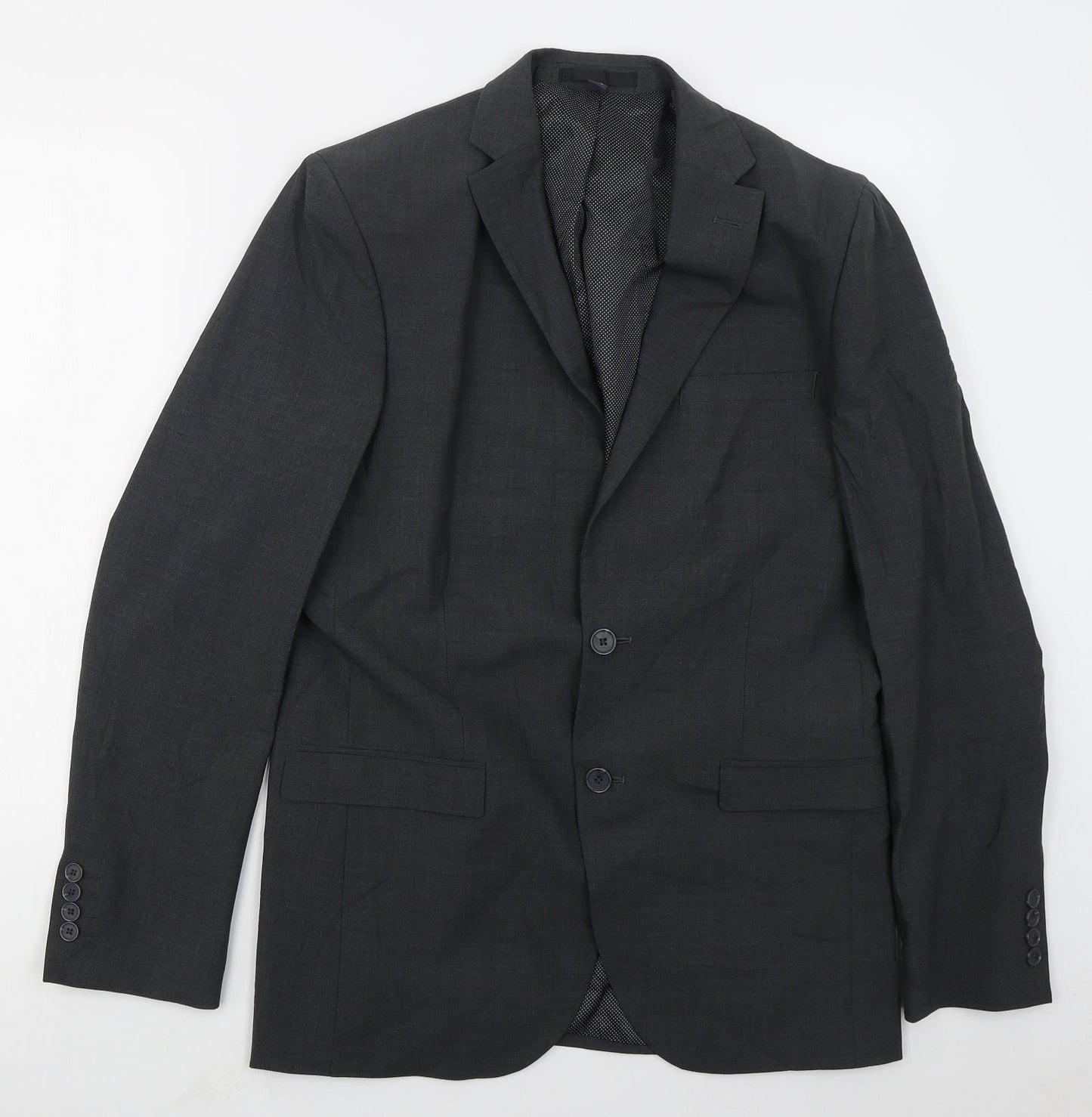 Marks and Spencer Mens Grey  Polyester Jacket Suit Jacket Size 40