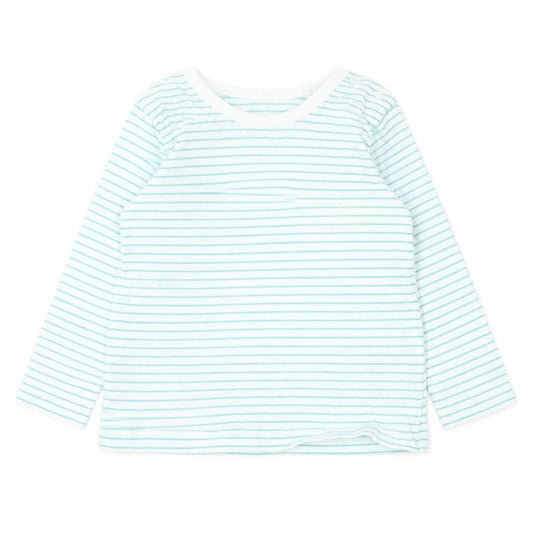 Dunnes Baby Green Striped Cotton Basic T-Shirt Size 3-6 Months Round Neck