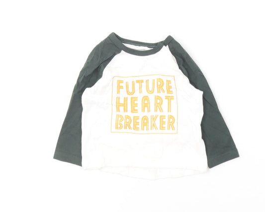 F&F Baby Multicoloured  Cotton Basic T-Shirt Size 0-3 Months Round Neck  - Future Heart Breaker