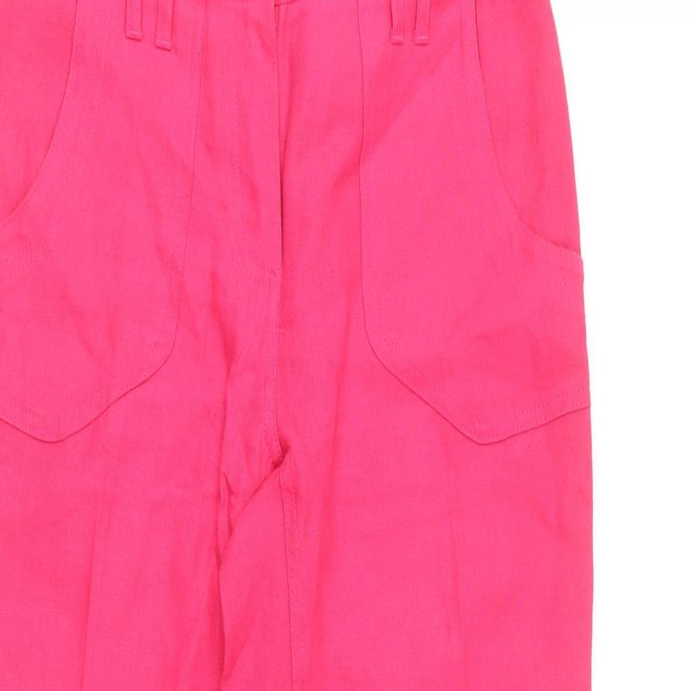 Per Una Womens Pink  Cotton Chino Trousers Size 8 L28 in Regular