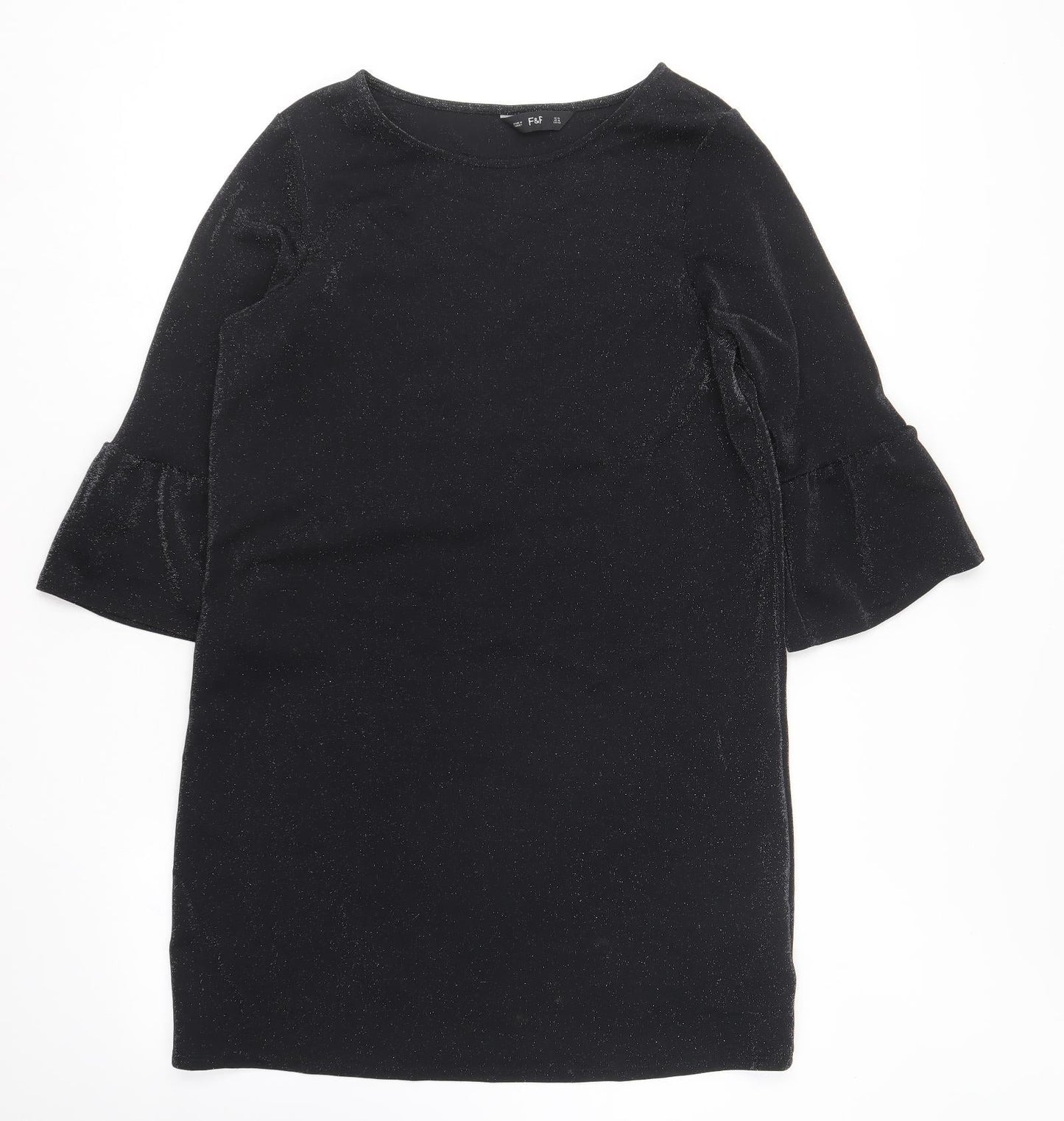 F&F Womens Black  Polyamide Shift  Size 14  Round Neck