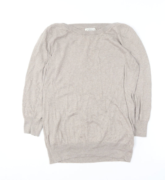 NEXT Womens Brown Round Neck  Cotton Pullover Jumper Size 8