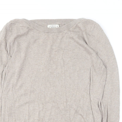 Next Womens Brown Round Neck  Cotton Pullover Jumper Size 8