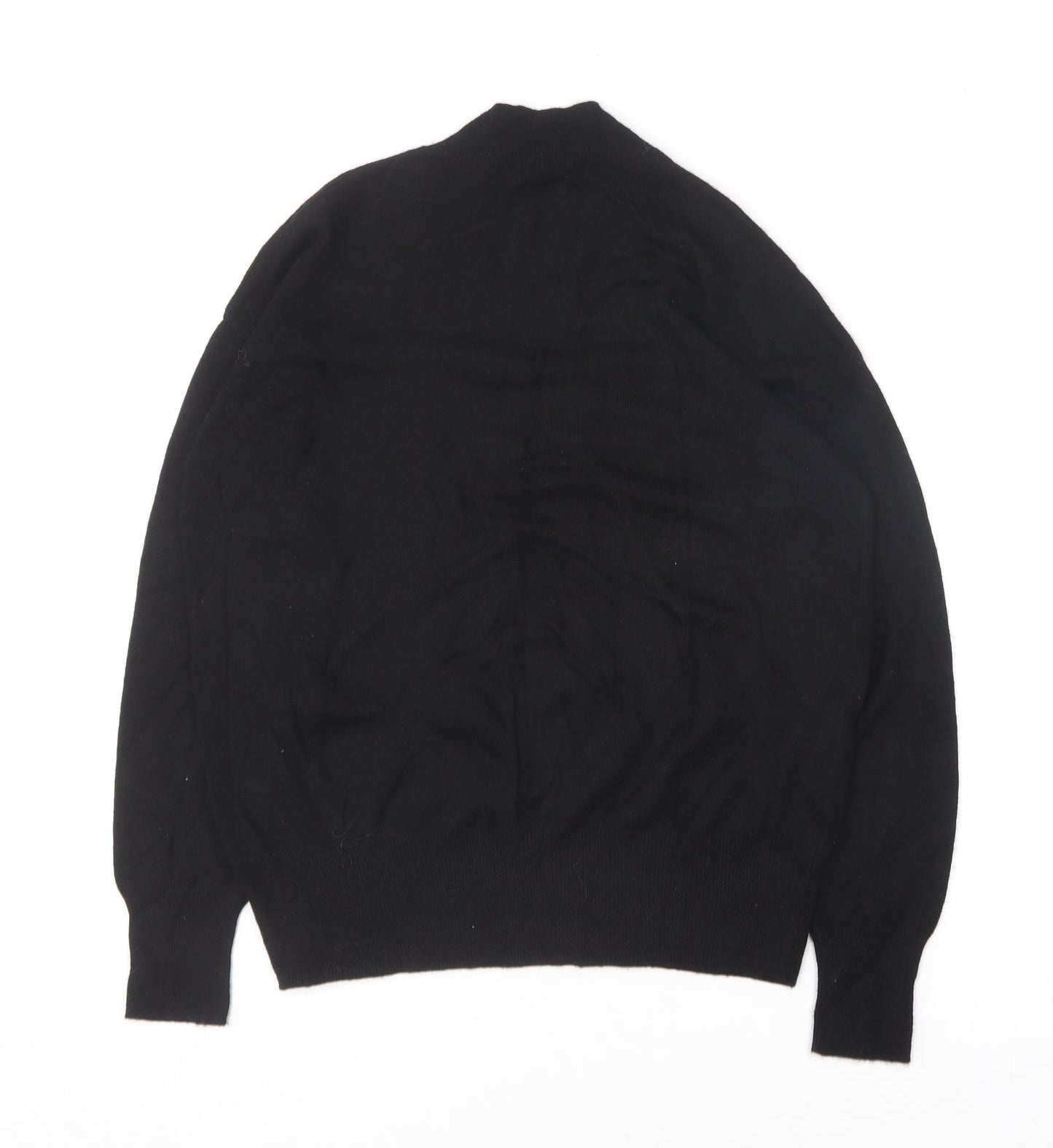 NEXT Womens Black Crew Neck  Nylon Pullover Jumper Size 12