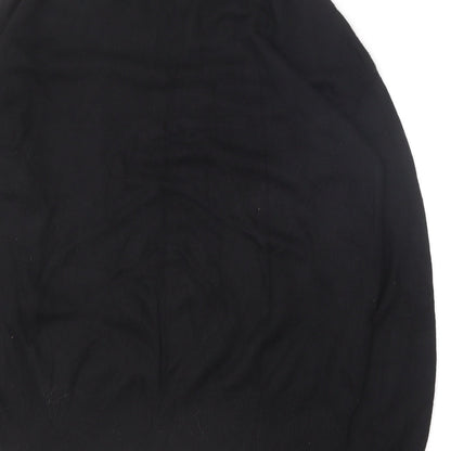 Next Womens Black Crew Neck  Nylon Pullover Jumper Size 12
