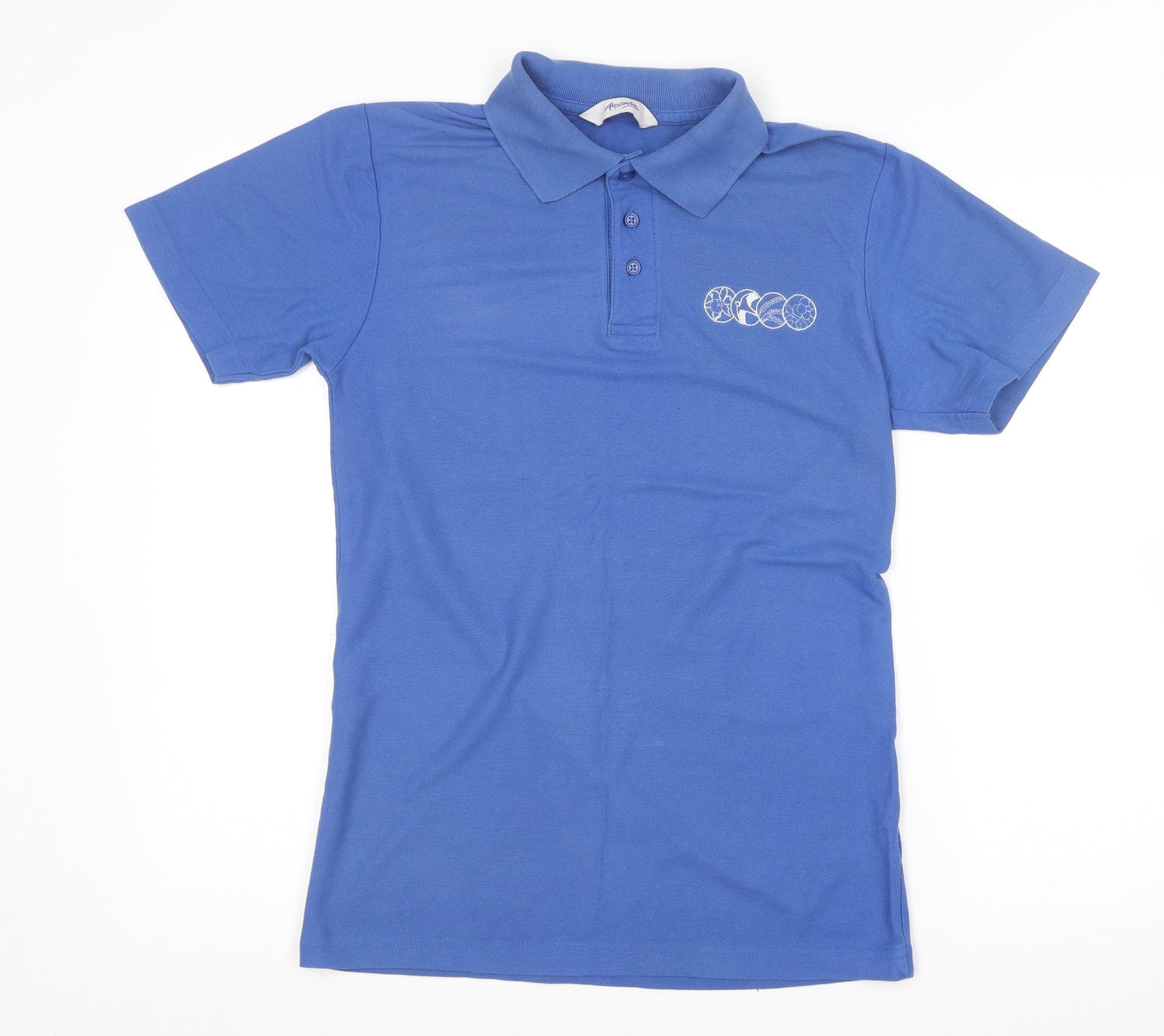 Alexandra Mens Blue  Polyester  Polo Size S Collared