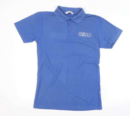 Alexandra Mens Blue  Polyester  Polo Size S Collared