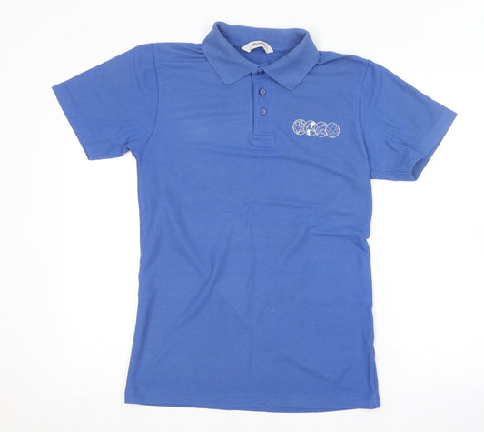 Alexandra Mens Blue  Polyester  Polo Size S Collared