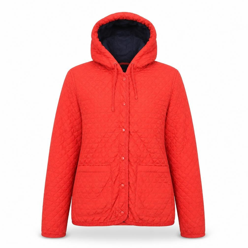 Topshop Womens Red   Quilted Coat Size 8  Snap