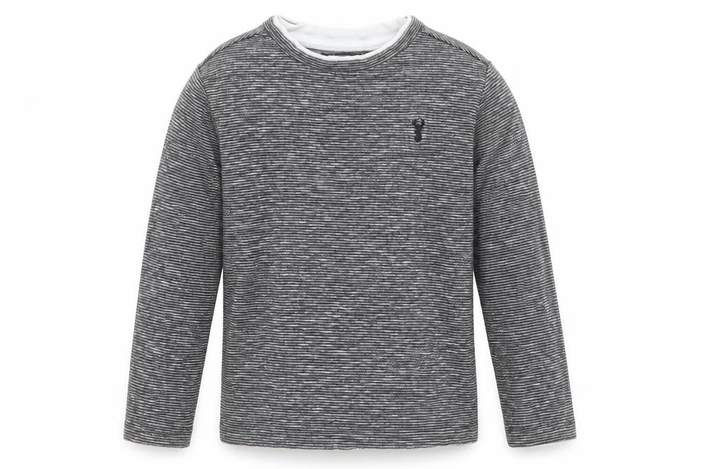 Next Boys Grey  100% Cotton Pullover Casual Size 5 Years Boat Neck