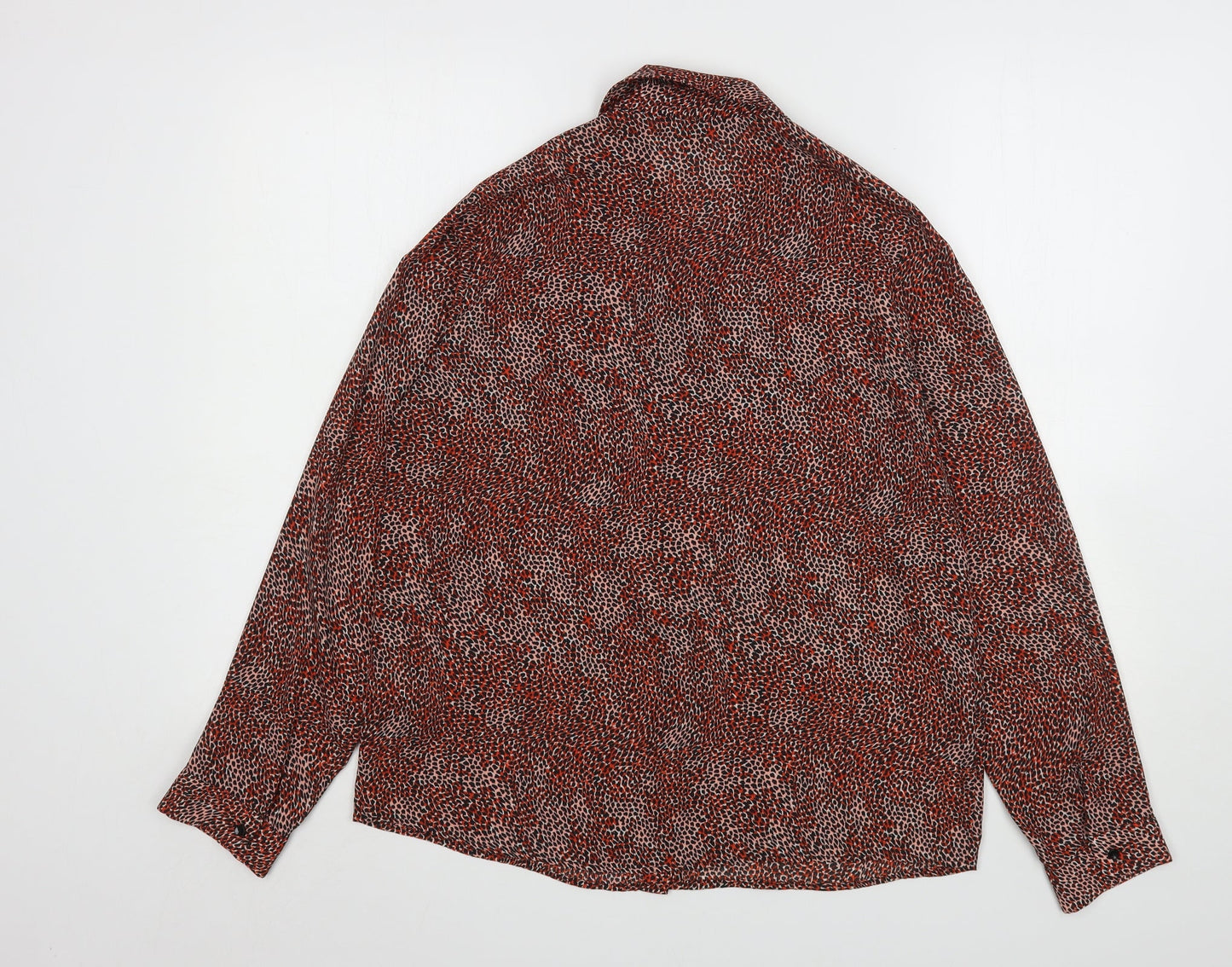 Primark Womens Multicoloured Animal Print Polyester Basic Button-Up Size 12 Collared