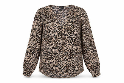 Primark Womens Multicoloured Animal Print Polyester Basic Button-Up Size 6 V-Neck