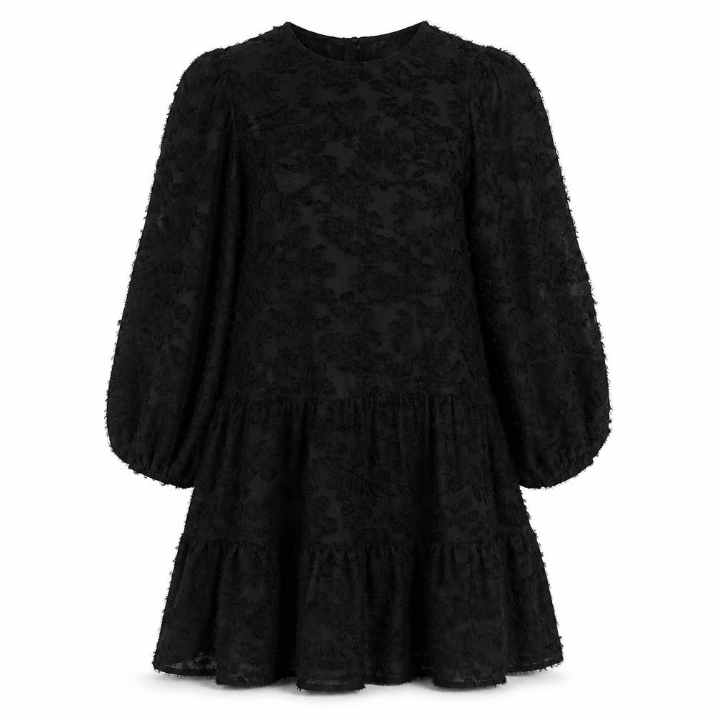 Gallery Womens Black  Polyester A-Line  Size S  Round Neck