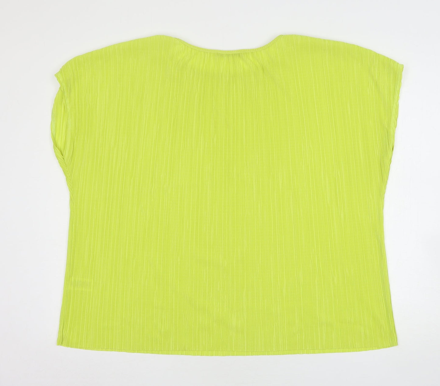 Bonmarché Womens Green  Polyester Basic Blouse Size 16 Round Neck