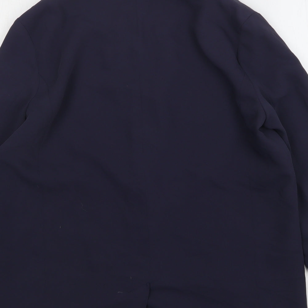 Topshop Womens Blue  Polyester Jacket Blazer Size 10