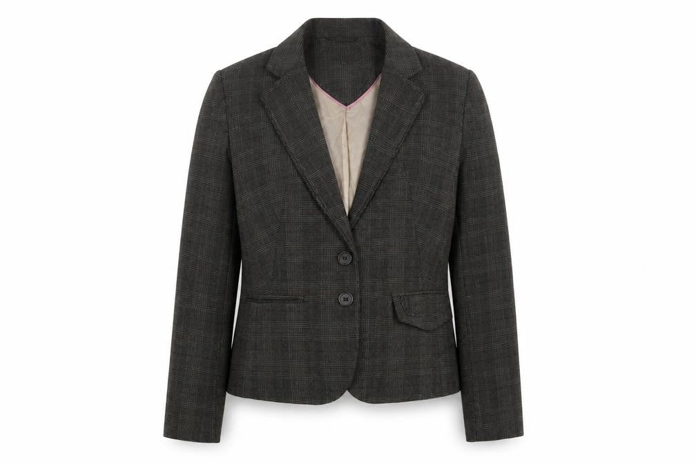 NEXT Womens Brown Houndstooth Polyester Jacket Blazer Size 12