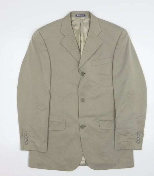 River Island  Mens Green  Lyocell Jacket Suit Jacket Size 38