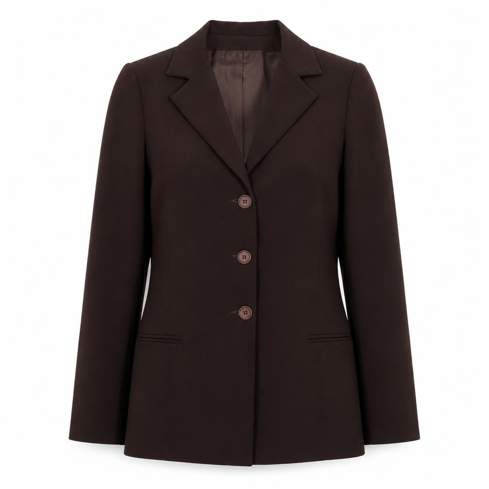 Monte Napoleone Womens Brown  Polyester Jacket Suit Jacket Size 12