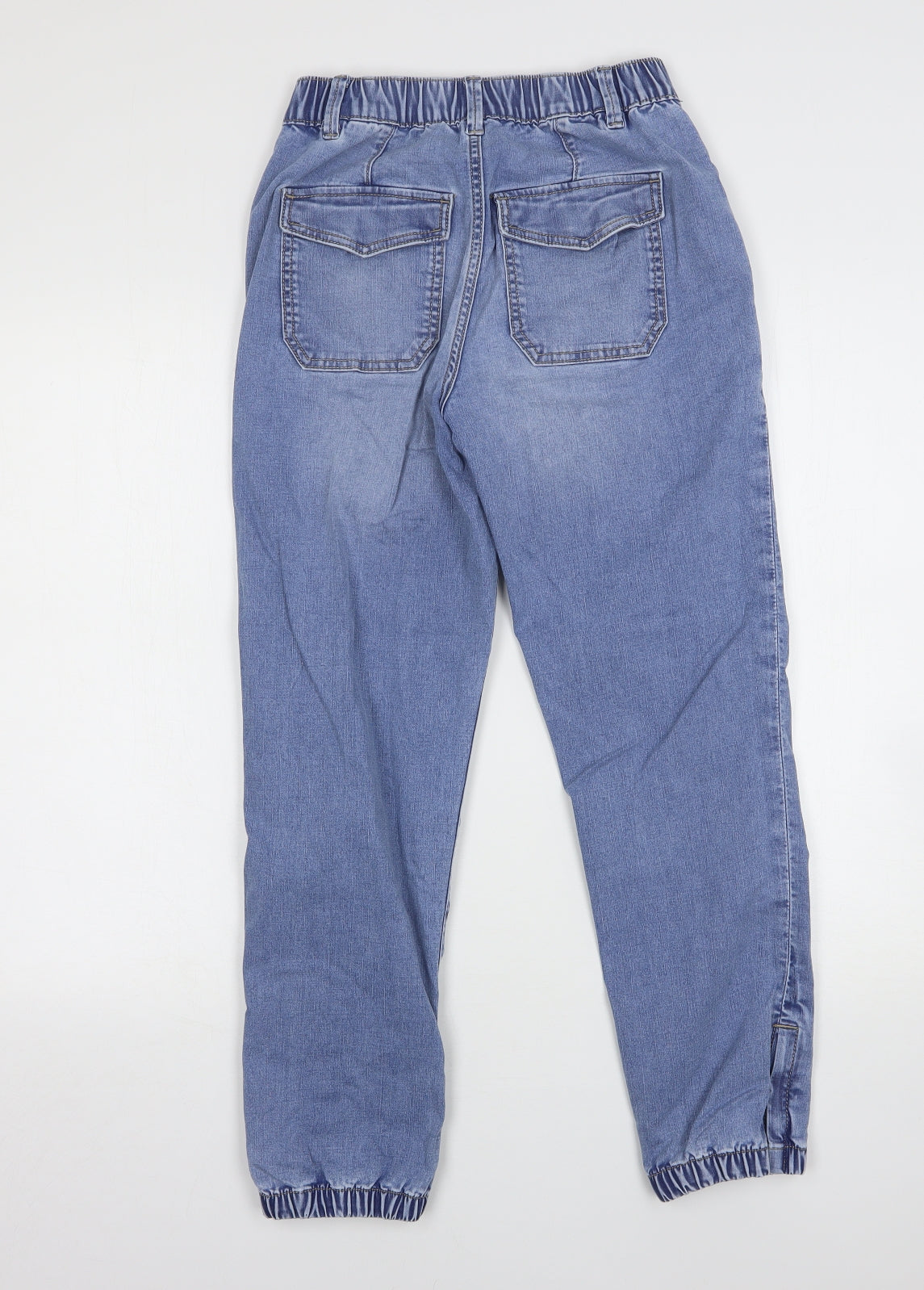 Marks and Spencer Womens Blue  Cotton Straight Jeans Size 6 L27 in Regular