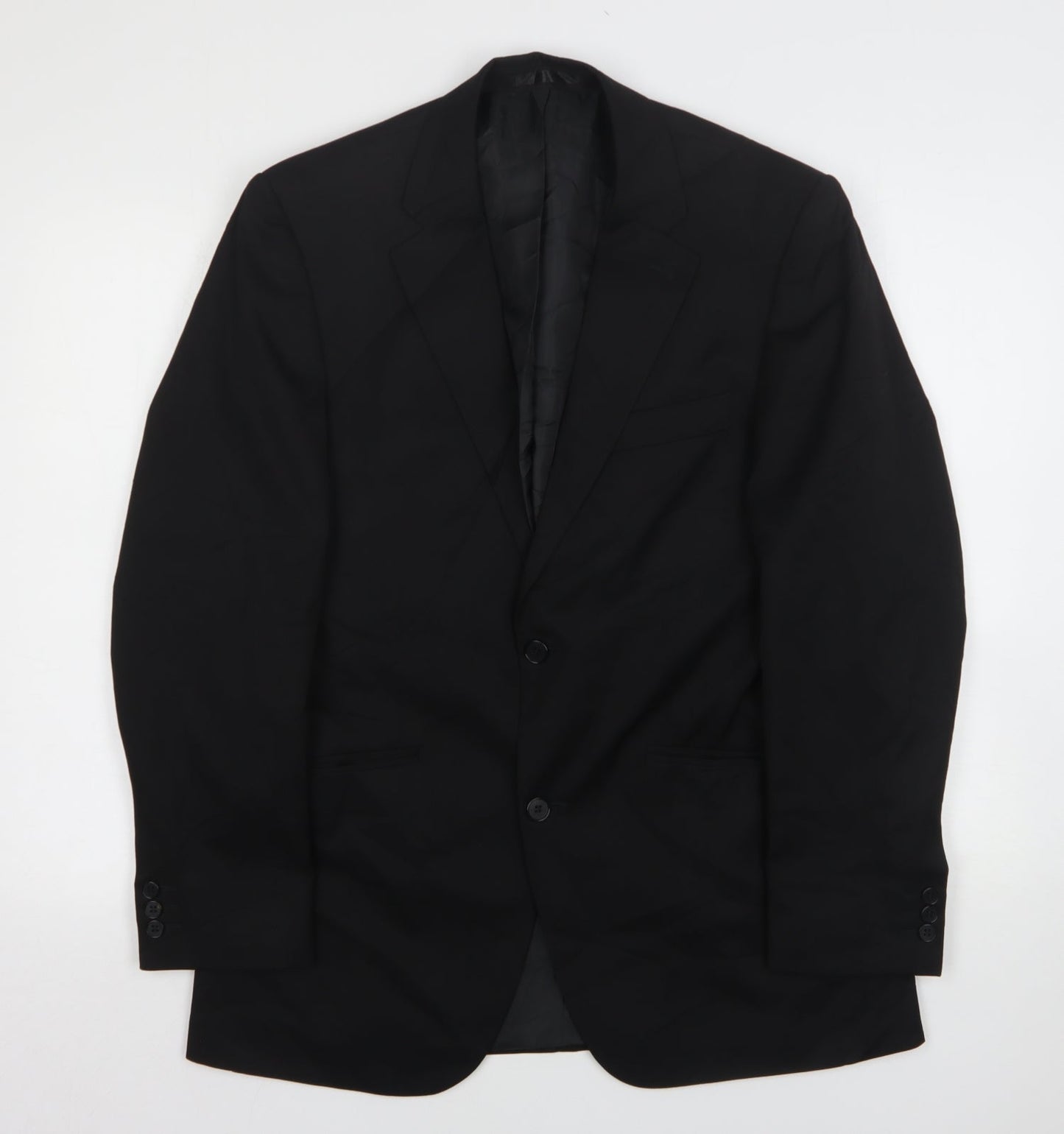 Tom English  Mens Black  Polyester Jacket Suit Jacket Size 38