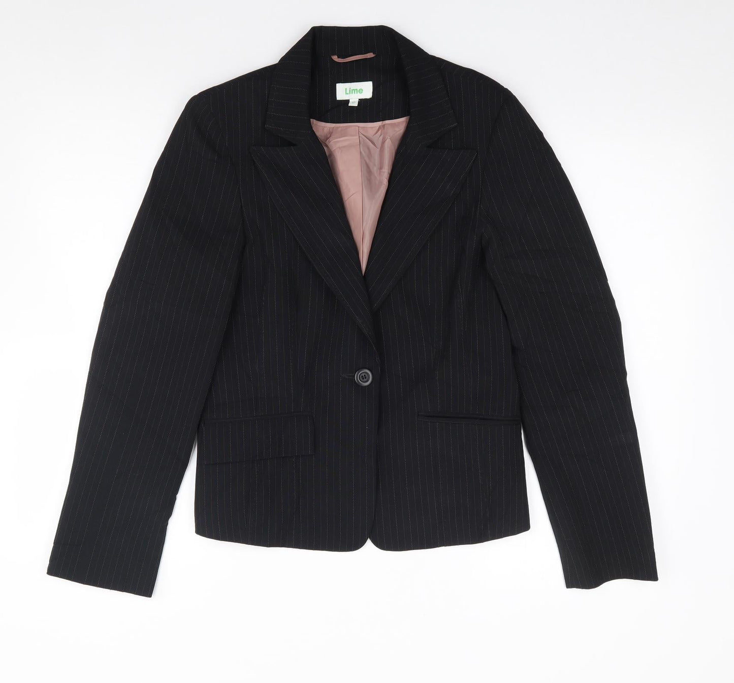 Lime Womens Black   Jacket Blazer Size 12  Button