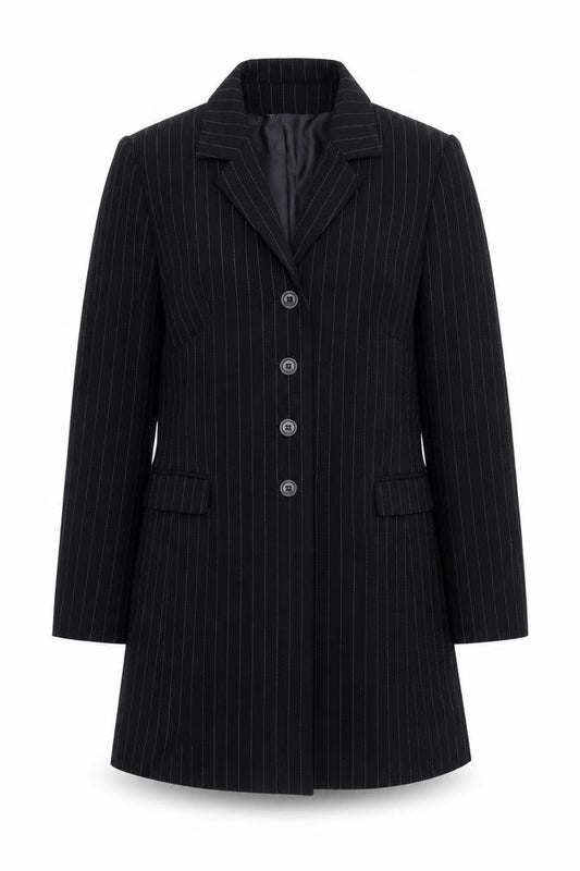 Anne Brooks Womens Blue Pinstripe Polyester Jacket Suit Jacket Size 10