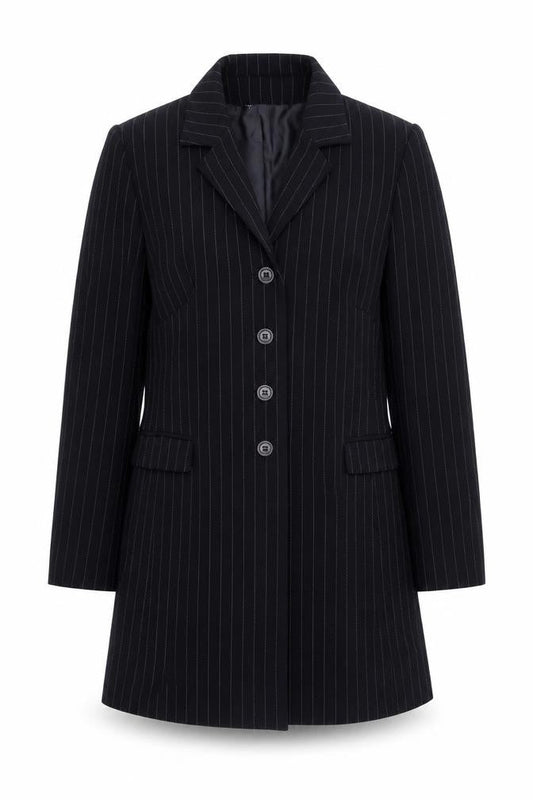 Anne Brooks Womens Blue Pinstripe Polyester Jacket Suit Jacket Size 10