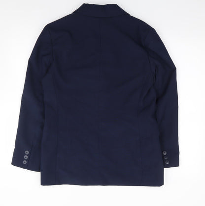 Classics Woman Womens Blue  Polyester Jacket Suit Jacket Size 12