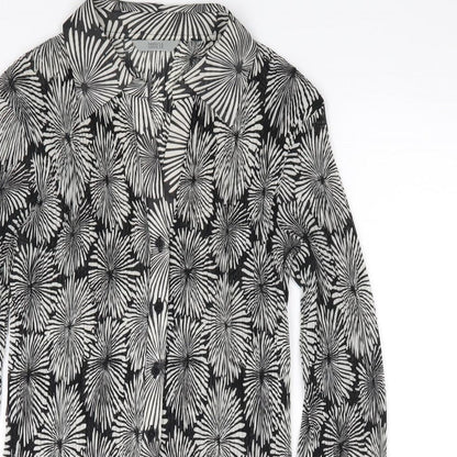 Marks & Spencer Womens Multicoloured Geometric Polyester Jersey Button-Up Size 8 Collared