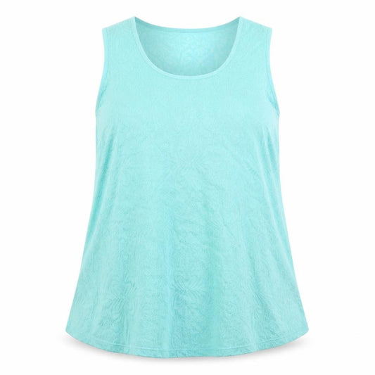 Label Be Womens Green Floral Polyester Camisole Tank Size 16 Round Neck