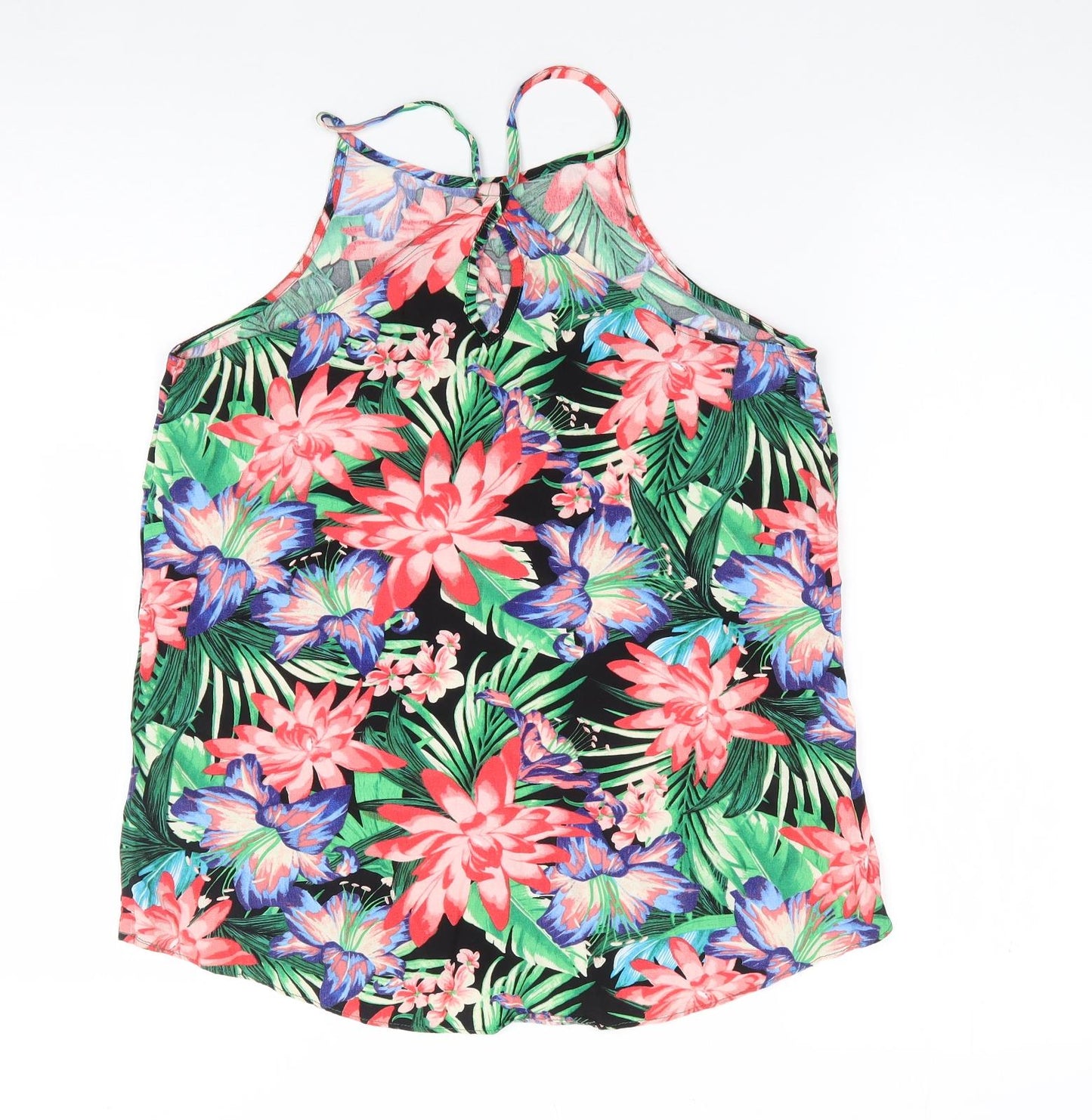 New Look Womens Multicoloured Floral Viscose Camisole Tank Size 10 Round Neck