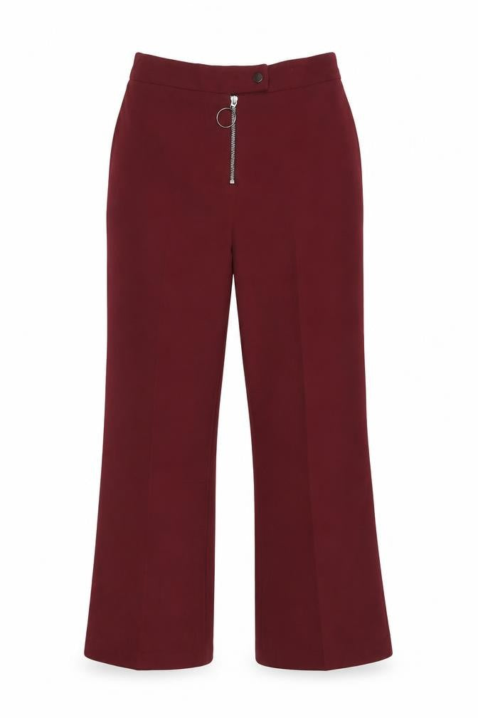 Topshop Womens Red  Polyester Trousers  Size 8 L26 in Regular Zip
