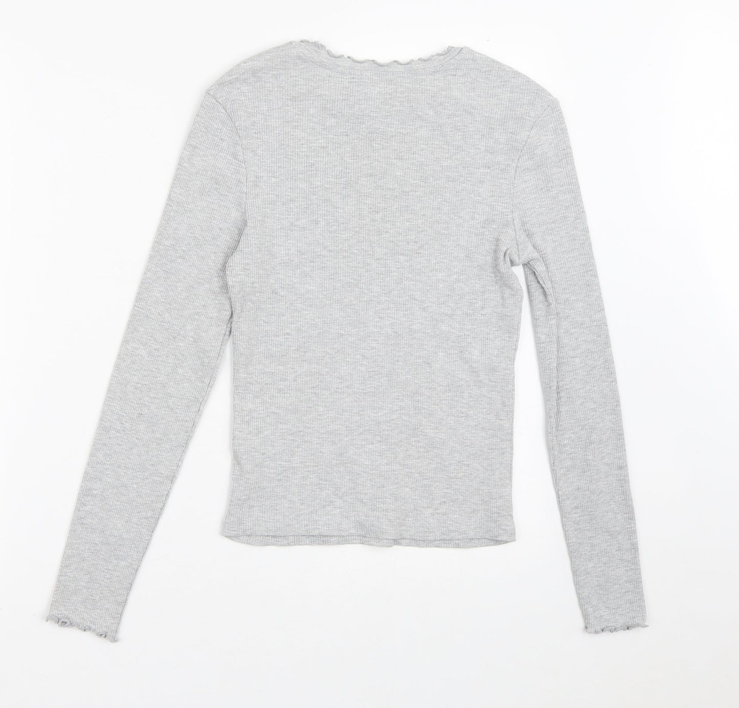 New Look Womens Grey Crew Neck  Cotton Pullover Jumper Size 8