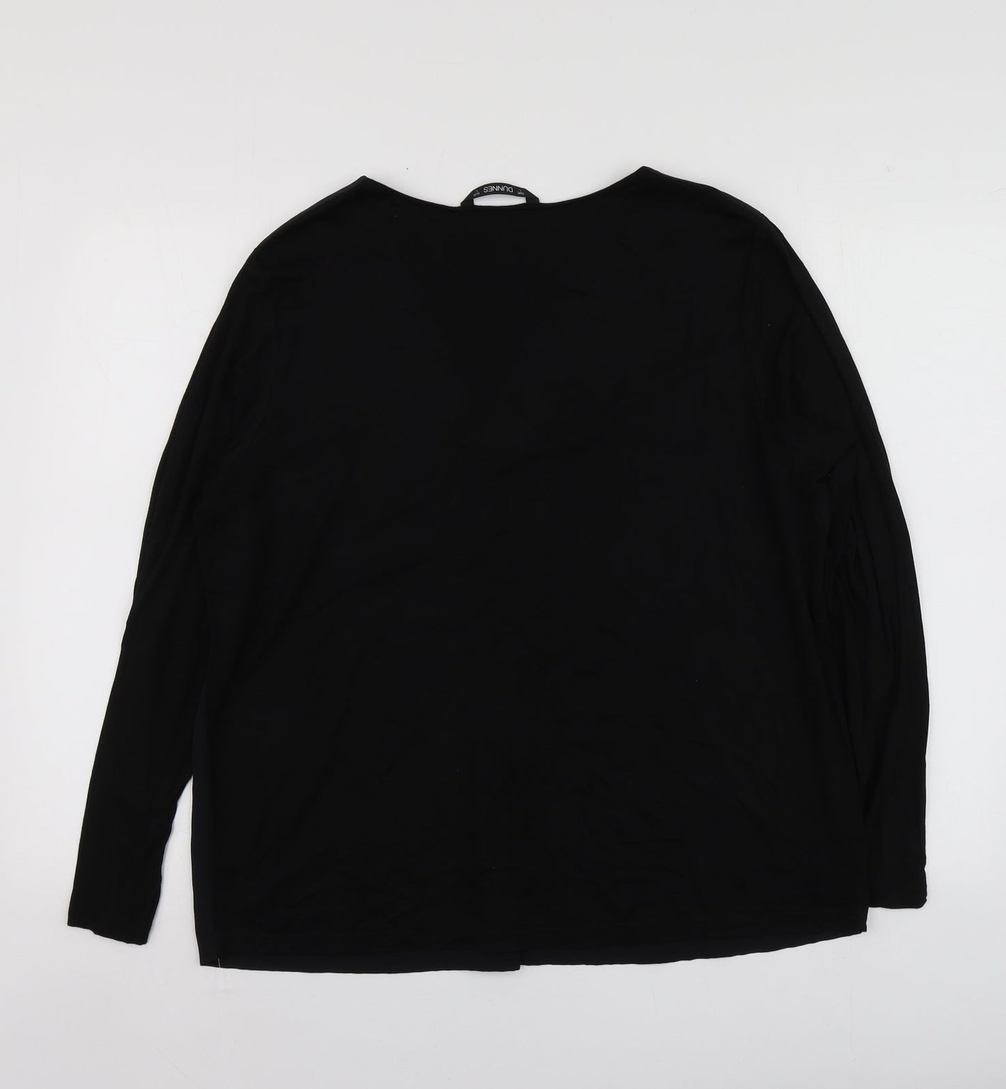 Dunnes Stores Womens Black  Viscose Basic Blouse Size L V-Neck