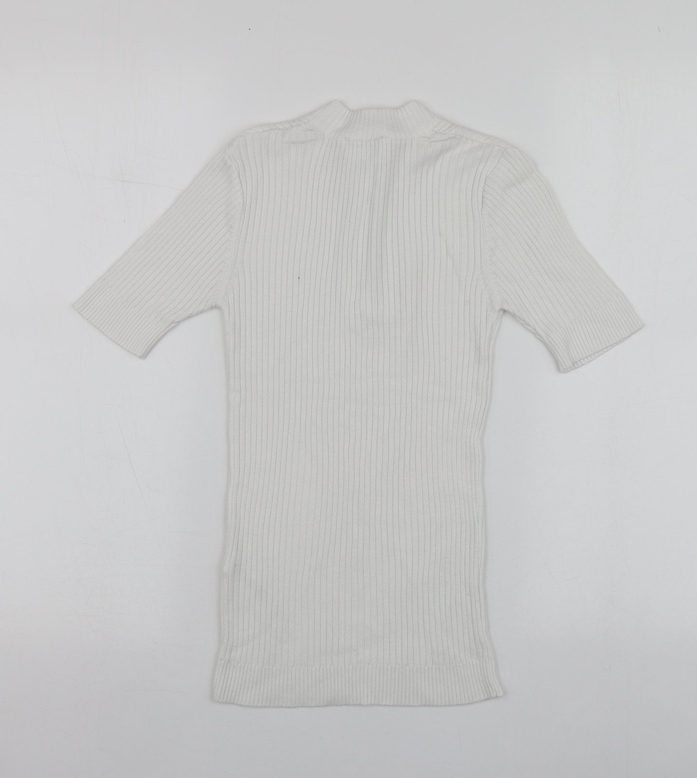 Savida Womens White High Neck  Acrylic Pullover Jumper Size 6