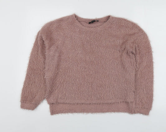 Primark Womens Pink Round Neck  Polyester Pullover Jumper Size XS