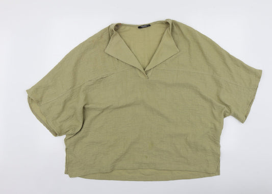 Perry Womens Green  Viscose Basic Blouse One Size V-Neck