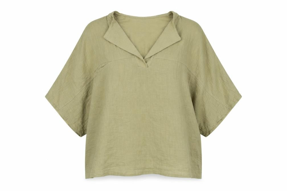 Perry Womens Green  Viscose Basic Blouse One Size V-Neck
