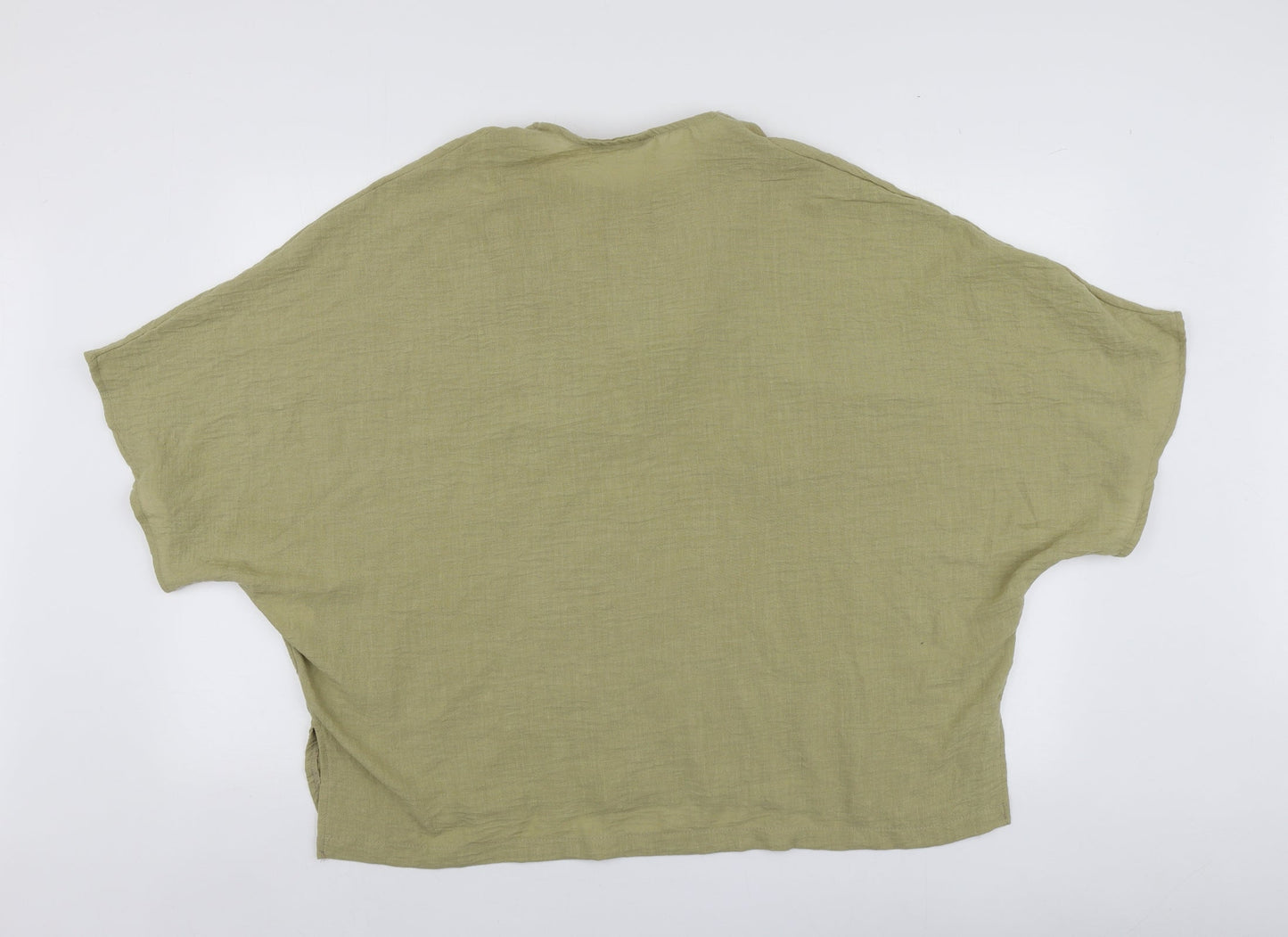 Perry Womens Green  Viscose Basic Blouse One Size V-Neck
