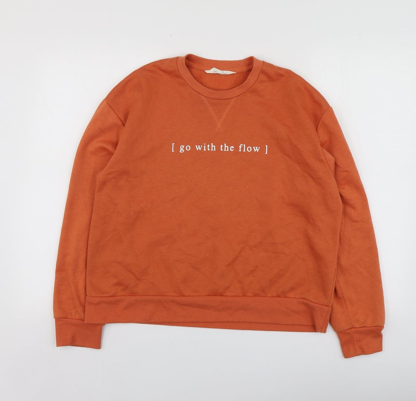 Primark Womens Orange  Polyester Pullover Hoodie Size S